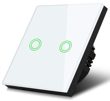 WŁĄCZNIK ŚWIATŁA DOTYKOWY PODWÓJNY LED SZKŁO