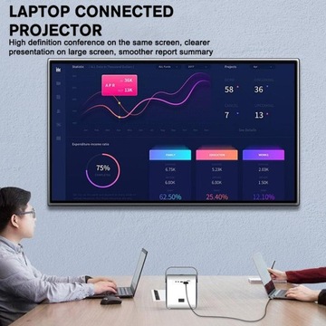 АДАПТЕР КАБЕЛЯ АДАПТЕР USB-C 3.1 HDMI 4K MHL 200см для телефона-Macbook