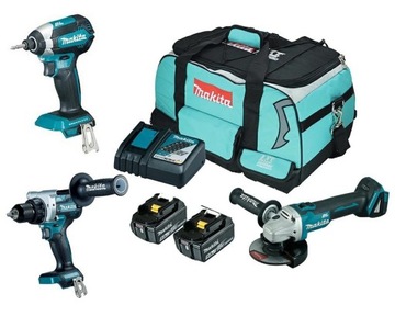 MAKITA ZESTAW NARZĘDZI DDF486 DGA504 DTD153 2XAKU