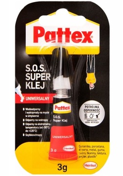PATTEX KLEJ SOS SZYBKOSCHNĄCY METAL SZKŁO PLASTIK