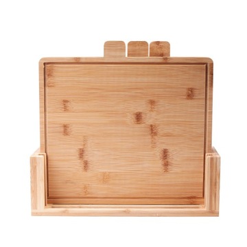 Набор КУХОННЫХ РАЗДЕЛОЧНЫХ ДОСОК БАМБУК 4 шт. Подставка 32х28 в комплекте.