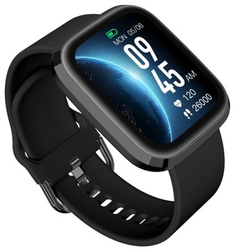 Czarny Smartwatch na gumowym pasku Garett GRC Style Bluetooth Call