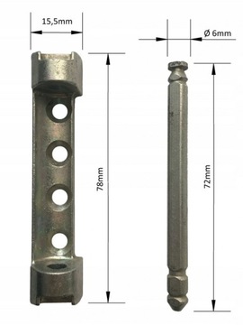MACO ZAWIAS DOLNY WZMOCNIONY GÓRNY KOMPLET DO OKNA