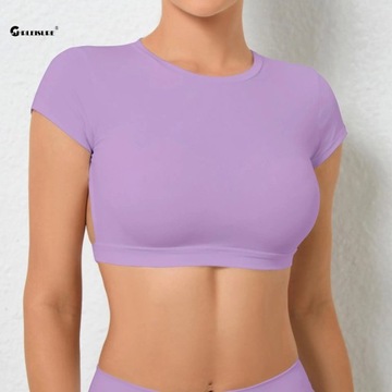 CHRLEISURE Backless Sports Top with Chest Pad Quic