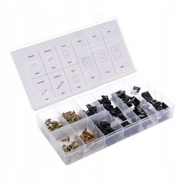 НАБОР ВИНТОВ И ШАЙБ ДЛЯ КУЗОВА 170 ШТ. ЗАЖИМЫ-ОРГАНИЗАТОРЫ РУЧКИ