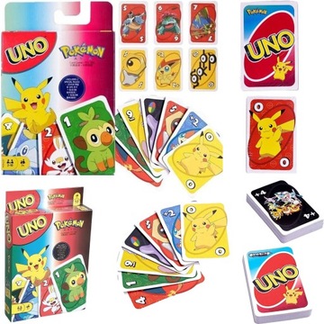 ORYGINAL KARTY UNO POKEMON GRA KARCIANA TOWARZYSKA PIKACHU