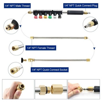 Автомойка Металлическая струйная трубка Удлинитель и насадки для