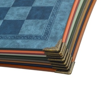 Шахматная доска, 9 цветов, тисненый дизайн, кожаная настольная игра, портативная универсальная