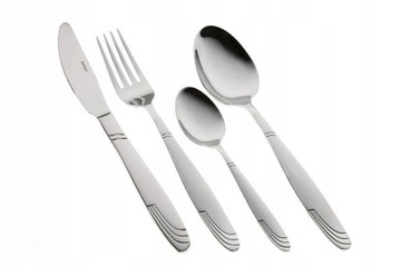 СТОЛОВЫЕ ПРИБОРЫ 24 шт. / 6 ЧЕЛОВЕК СТАЛЬ БЛЕСК КАЧЕСТВА 9 ДИЗАЙНОВ