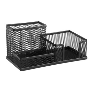 Przybornik na biurko organizer na długopisy siatka metal czarny