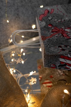 TORBA ŚWIĄTECZNA 32x16x38 cm DUŻA XXL PREMIUM Merry Christmas Zestaw 5 szt.