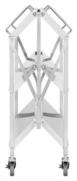 Тележка официанта, нержавеющая сталь, складная, 3 полки, 83 х 50 см, до 90 кг