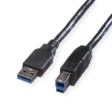 Kabel przewód USB 3.2 Gen 1 A - B M/M czarny 3m