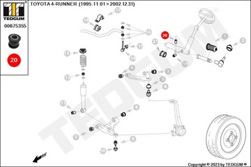 A10F05 Сайлентблок TEDGUM левого/правого рулевого механизма подходит: TOYOTA 4 R
