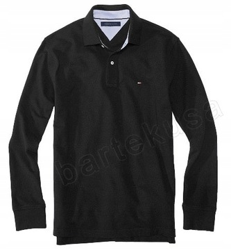 TOMMY HILFIGER BLUZA POLO DŁUGI RĘKAW r. S