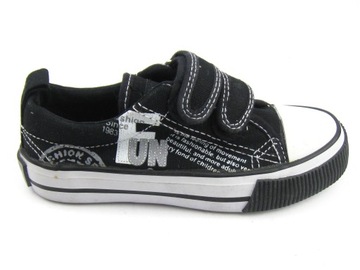 TRAMPKI TENISÓWKI NISKIE PÓŁTRAMPKI RZEPY BLACK 27
