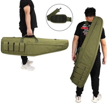 Torba Pokrowiec Futerał KABURA na Broń długą 115 cm gąbka 5 kieszeni pas