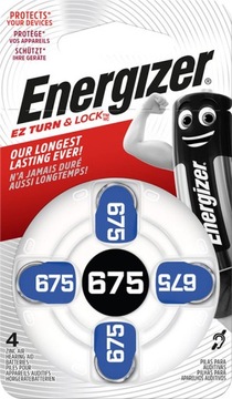 Baterie słuchowe 675 PR44 ENERGIZER do aparatu słuchowego 4 sztuki