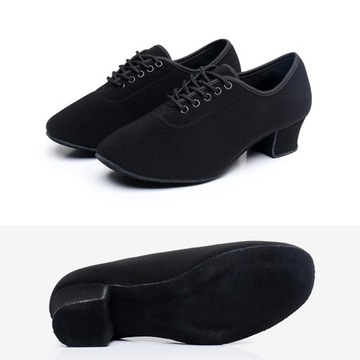 Baleriny 3cm Damskie sznurowane buty tańca na obcasie tkaniny B237-4