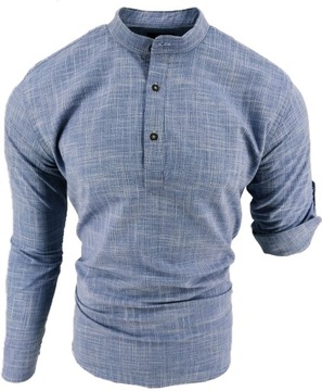 РУБАШКА МУЖСКАЯ, СИНЯЯ, 3 ПУГОВИНЫ, XL
