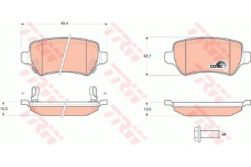 ТОРМОЗНЫЕ КОЛОДКИ. OPEL ASTRA H TRW GDB1515 Комплект тормозных колодок, тормоза