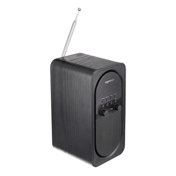 Amazon Basics DAB/DAB+/FM radiobudzik z wykończeniem drewnianym