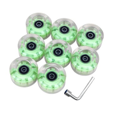 8x Luminous Kółka do Deskorolki w górę 32 x 58 mm Quad Roller Skate Green L