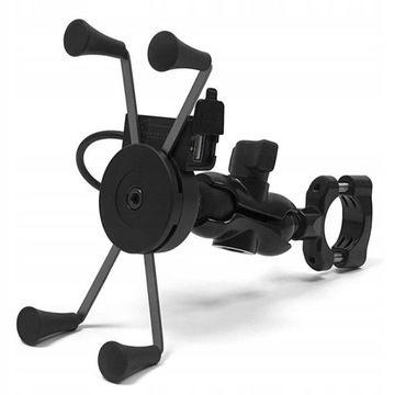 Мотоциклетный держатель для телефона с X-образной рукояткой и зарядным устройством