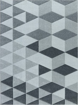 GRUBY NOWOCZESNY DYWAN 180x270 - TRÓJKĄTY - SZARY