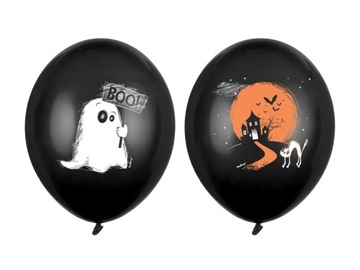 Czarne BALONY gumowe NA HALLOWEEN - 5 szt