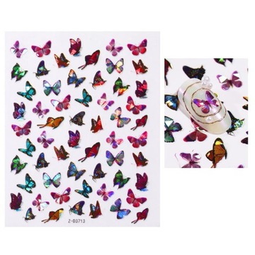 NAKLEJKI samoprzylepne 3D Motylki do PAZNOKCI Motyle Ozdoby Manicure Motyl