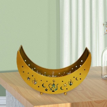 Рамадан Полумесяц Металлическая сервировочная утварь Поднос Контейнер Стол Aureate