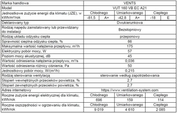 Рекуператор ВЕНТС ВУТ 160 ВБ ЕС А21