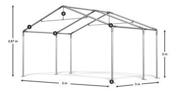 Палатка для хранения сельскохозяйственной продукции 3x3 м DAS 240 S