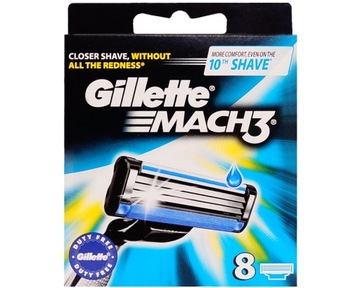 Gillette Mach3 Wkłady do maszynek 8szt Oryginał