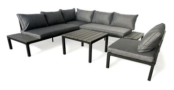 ZESTAW MEBLE OGRODOWE NAROŻNIK 6OSÓB SOFA STOLIK + FOTEL