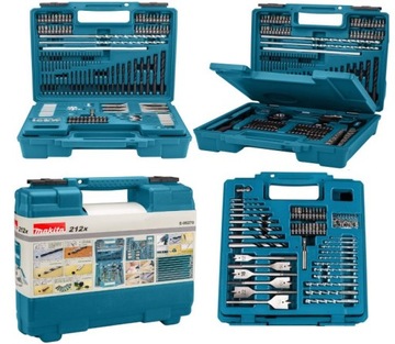 Makita E-06270 Zestaw narzędzi 212-częściowy WIERTŁA NASADKI BITY HSS