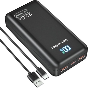 POWERBANK BARBOERBEN 20000MAH 30W PD3.0 QC3.0 PowerDelivery wyświetlacz LED