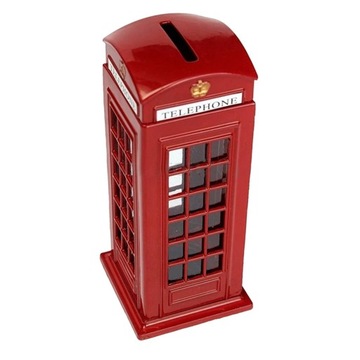 Budka telefoniczna Red London Street Skarbonka Metalowe pieniądze pocztowe