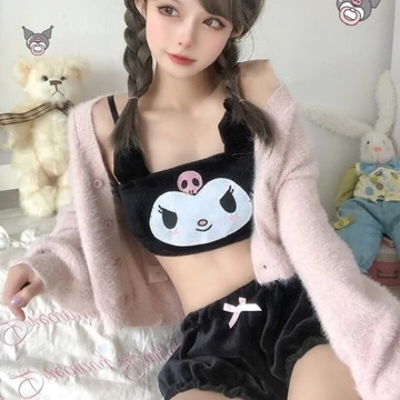 Cute Cartoon Cinnamoroll Printed Sleepwear Set Sex