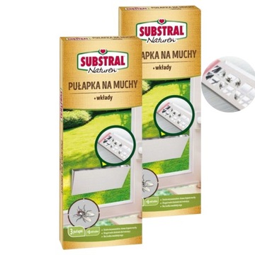 Pułapka LEPOWA Na Muchy Substral (3 pułapki+6 wkładów) x 2 opakowania