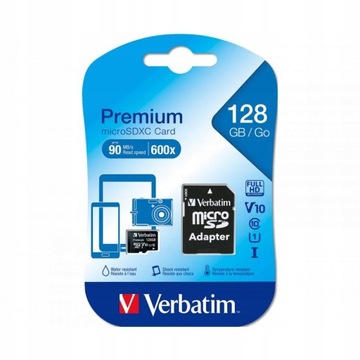 Karta pamięci MicroSDXC Verbatim 128GB Class 10 +