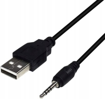 Кабель USB 2.0 — Mini Jack 3,5 мм, Aux, 1 м
