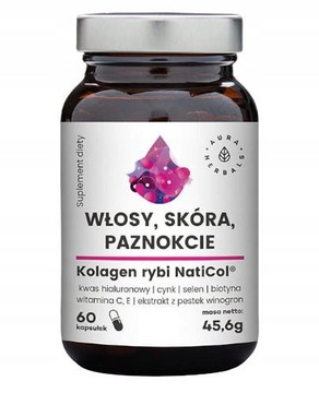 Kolagen Rybi NatiCol, Włosy, Skóra, Paznokcie, kapsułki 60 szt. + GRATIS