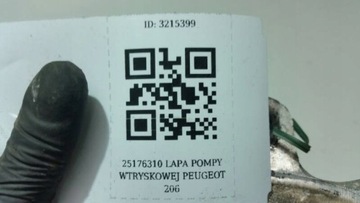 9625176310 UCHYCENÍ PUMPY VSTŘIKOVAČE PEUGEOT 206