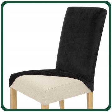 НАБОР ИЗ 6 ШТ. Чехлы НА СТУЛ, ЧЕРНЫЙ ЭЛАСТИЧНЫЙ БАРХАТ, ТОЛСТЫЙ