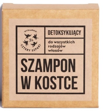 MYDLARNIA CZTERY SZPAKI SZAMPON DETOKSYKUJĄCY DO WŁOSÓW W KOSTCE 75g