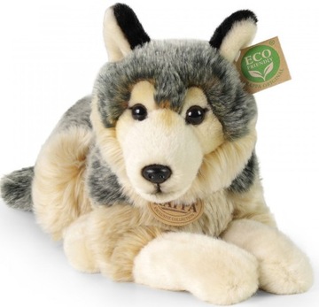 MASKOTKA REALISTYCZNY WILK LEŻĄCY 40cm WOLF PLUSH