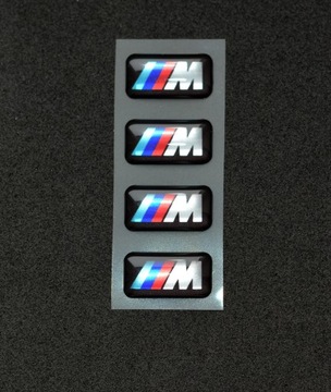 Наклейка хром BMW M-Power 3D, значок на диски, руль 17х9 - 1 шт.