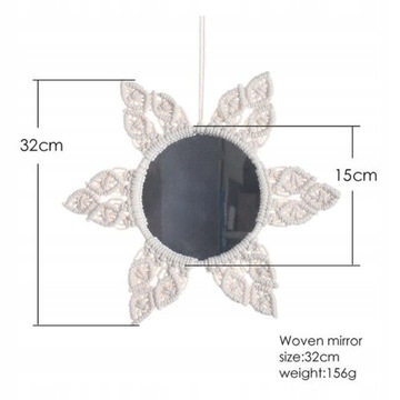 Lustro Na Ścianie Boho Makrame 1x